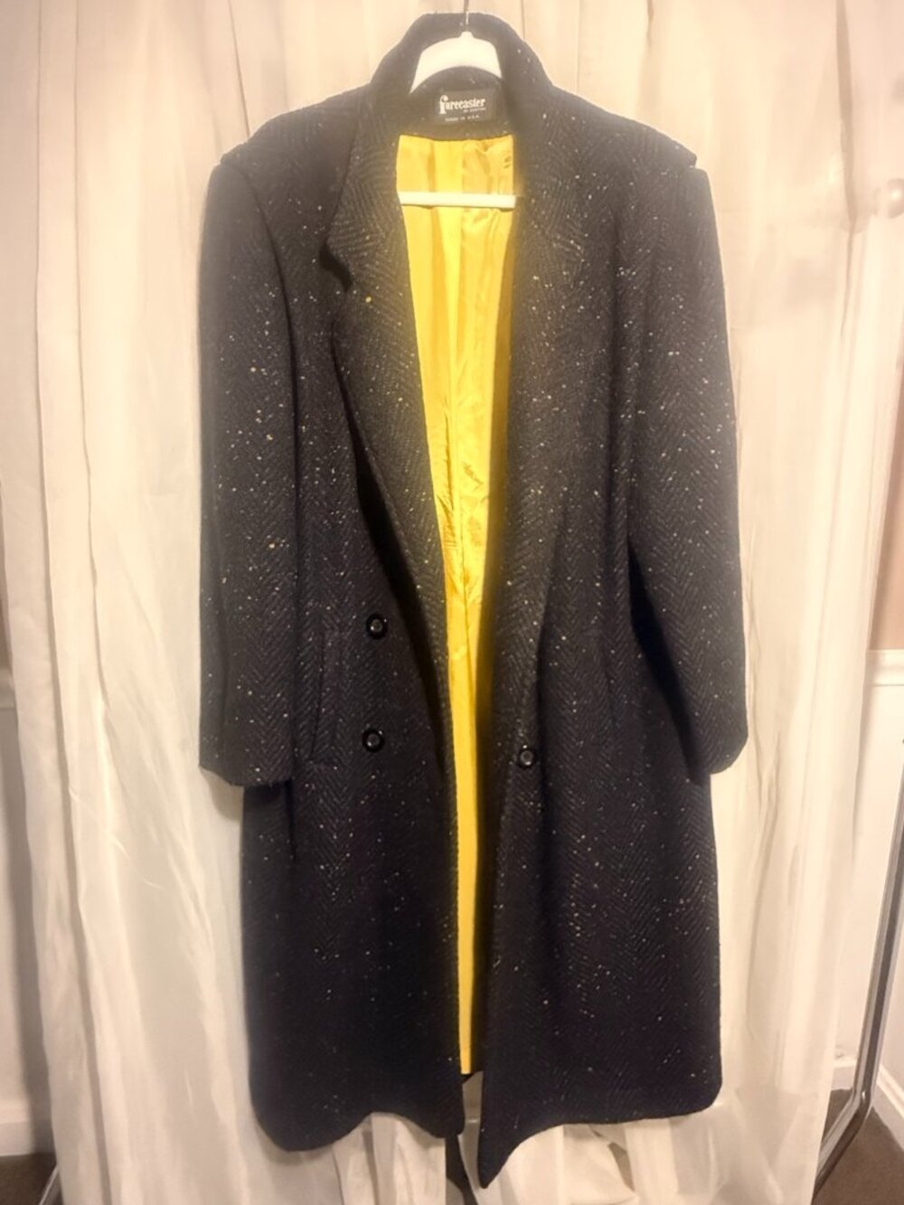Forecaster of Boston Vintage Wool Speckled Long Coat Size 16 Made in USA